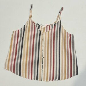 Mine Multicolor Striped Camisole, Spaghetti Strap Tank, Adjustable Straps, Small